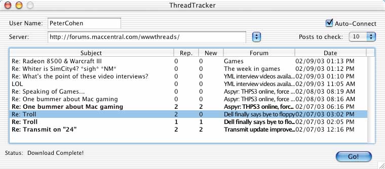 ThreadTracker Screenshot